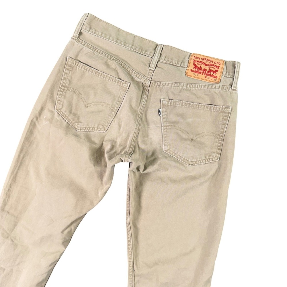 Levi's 511 Slim Fit Beige Pants 31x30 Neutral Minimalist Street Style Denim